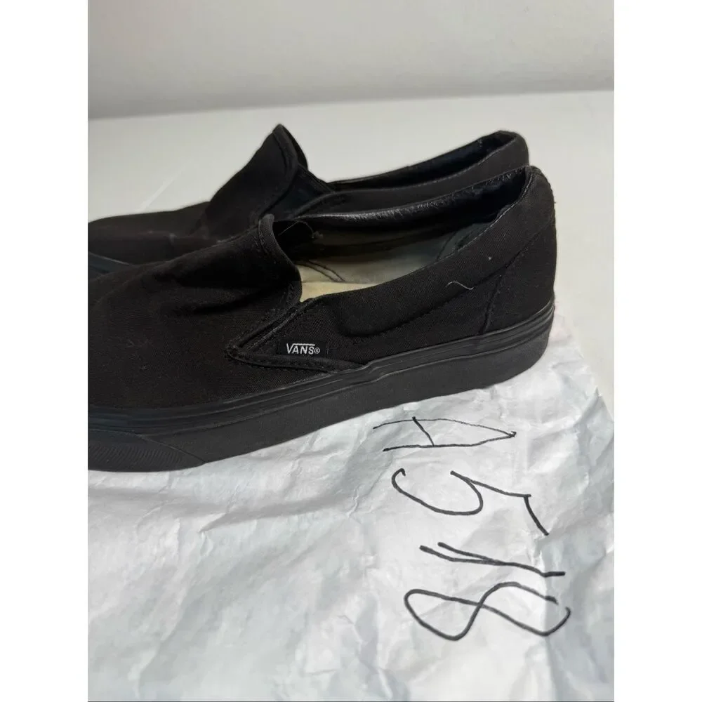 VANS Classic Slip-On Black/ Black Shoes Classic Canvas Women’s Size 8,5 Sneakers